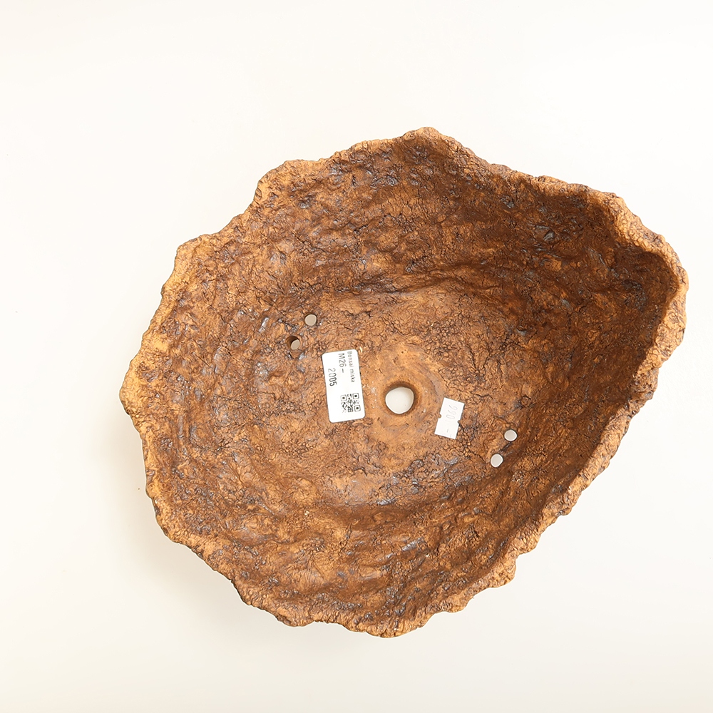 Keramikschale 23,5 x 20 x 16,5 cm, Farbe: braun