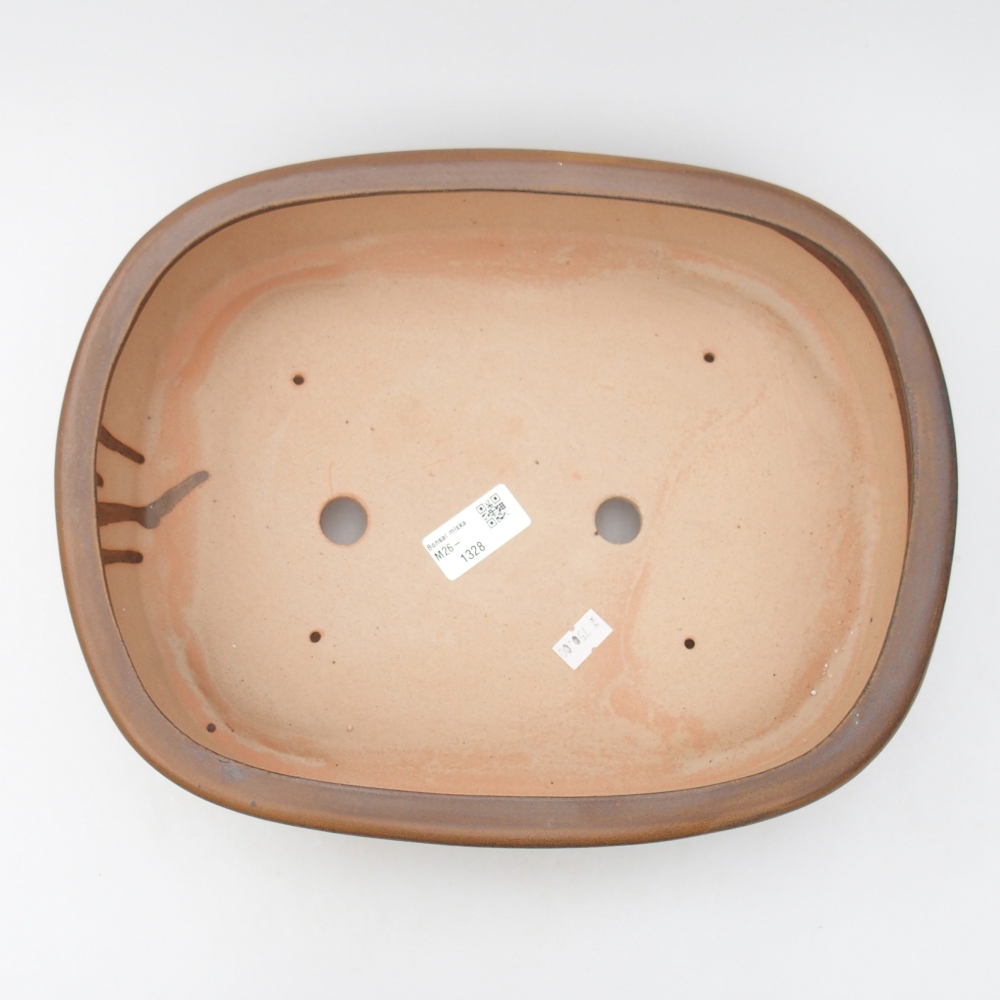 Bonsaischale aus Keramik 32 x 25 x 8 cm, braun