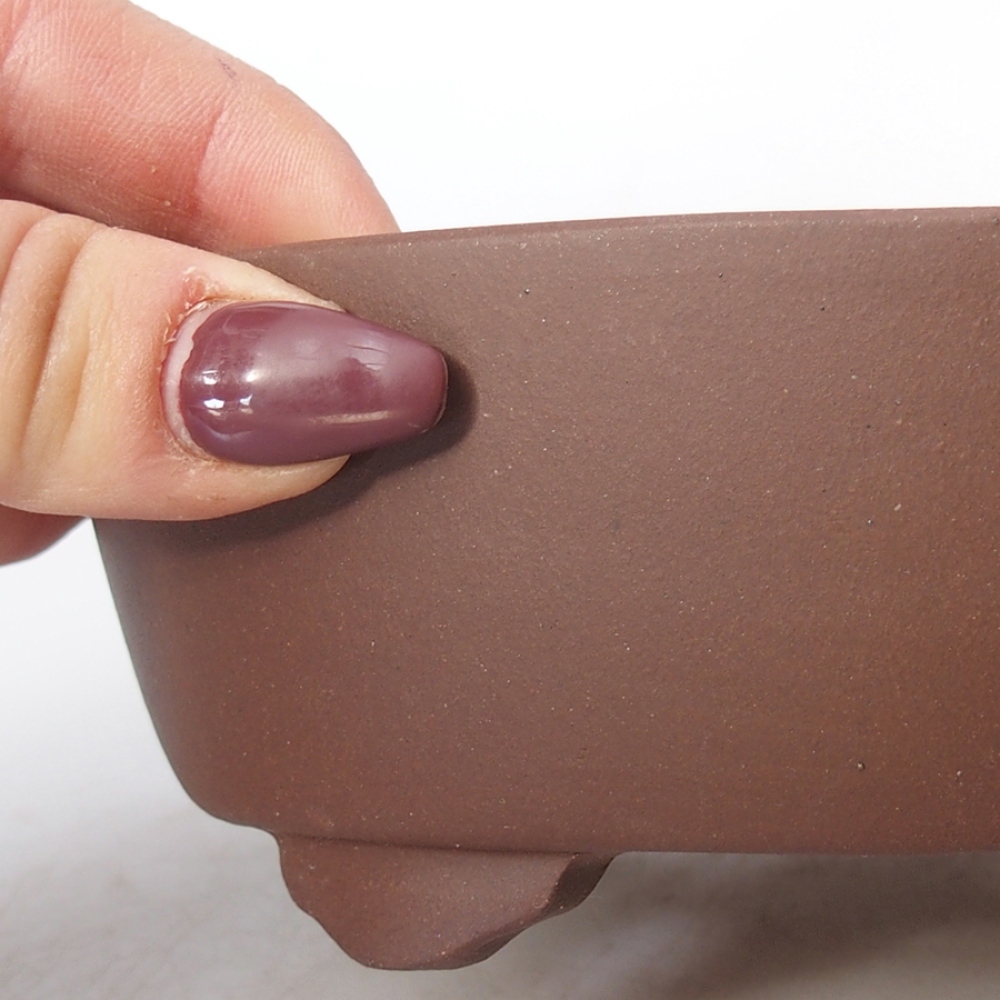 Bonsaischale aus Keramik 15,5 x 12 x 5,5 cm, braun