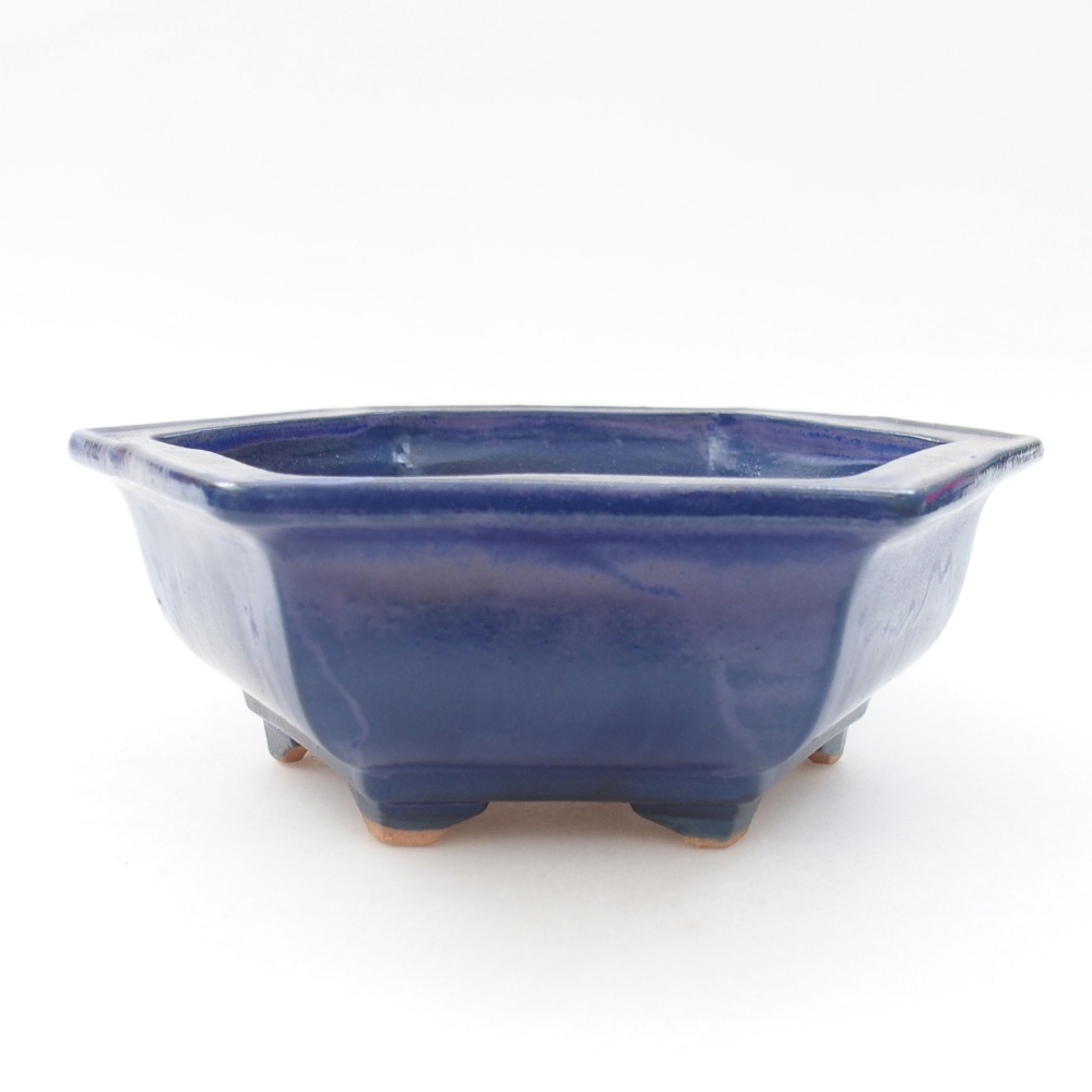 Bonsaischale aus Keramik 15,5 x 12 x 6 cm, Farbe blau