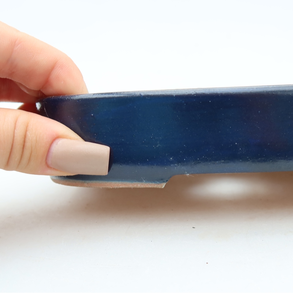 Bonsaischale aus Keramik 16 x 11 x 3,5 cm, Farbe blau