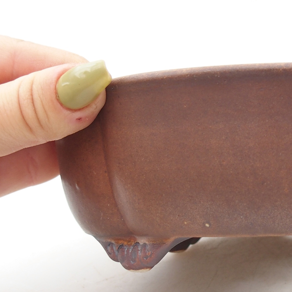 Bonsaischale aus Keramik 17 x 15,5 x 5,5 cm, braun