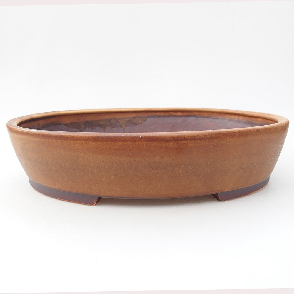 Bonsaischale aus Keramik 24 x 28 x 6 cm, braun