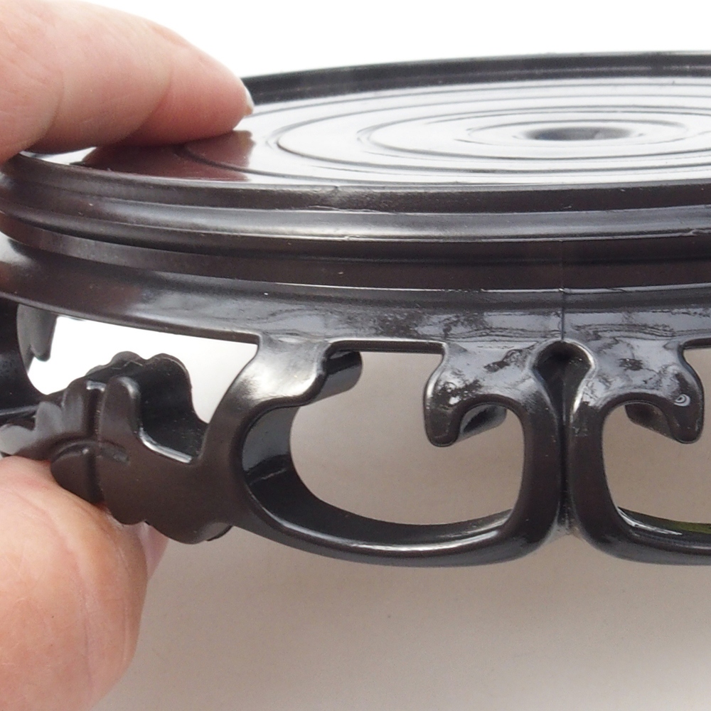 Kunststoff-Bonsai-Tisch rund 14,5 x 14,5 x 4 cm, Farbe schwarz