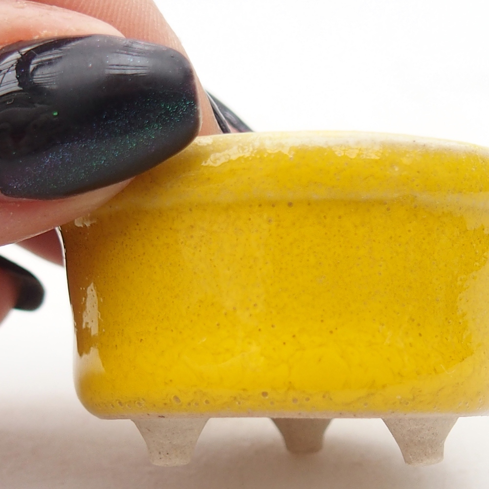 Mini-Bonsaischale 4 x 4 x 2,5 cm, gelb