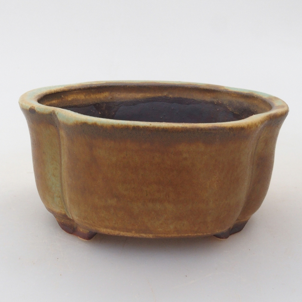 Bonsaischale aus Keramik 10 x 8,5 x 4 cm, braun