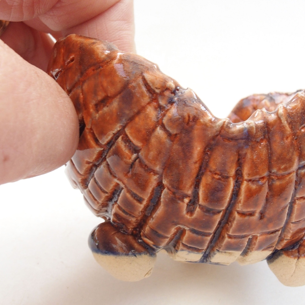 Keramikschale 7,5 x 7 x 6 cm , Farbe braun