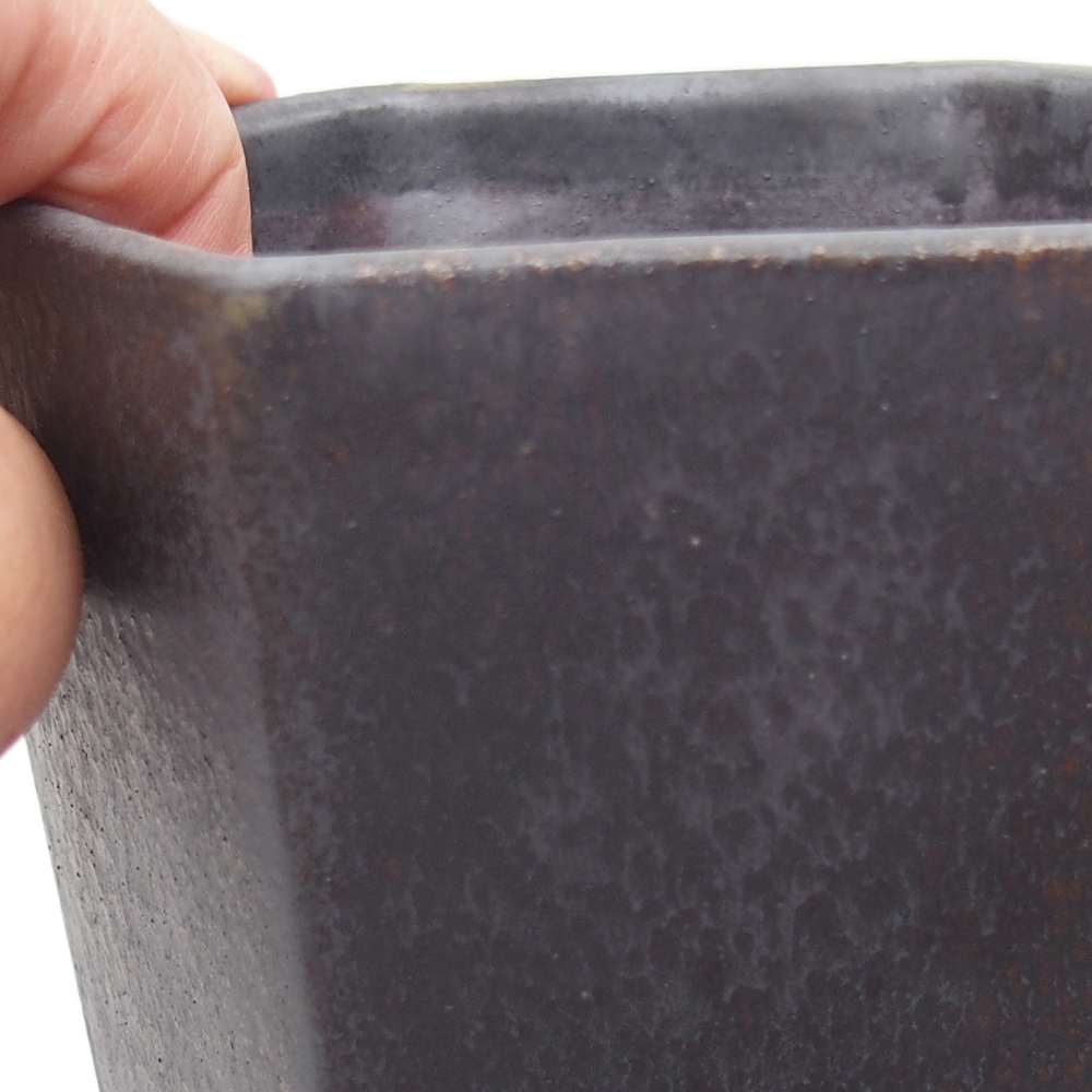 Bonsaischale aus Keramik 13 x 11,5 x 17 cm, grün-grau