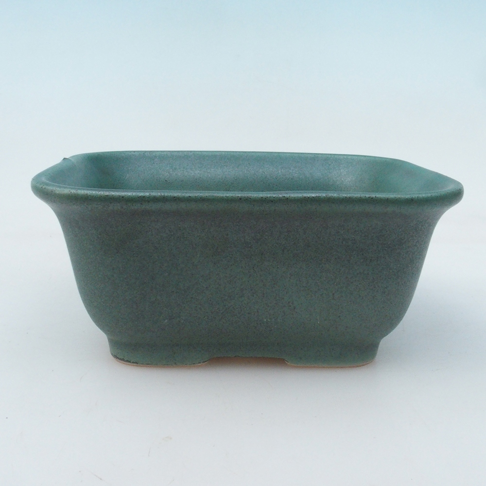 Bonsaischale + Untertasse H37 - 14,5x13x6,5 cm - grün