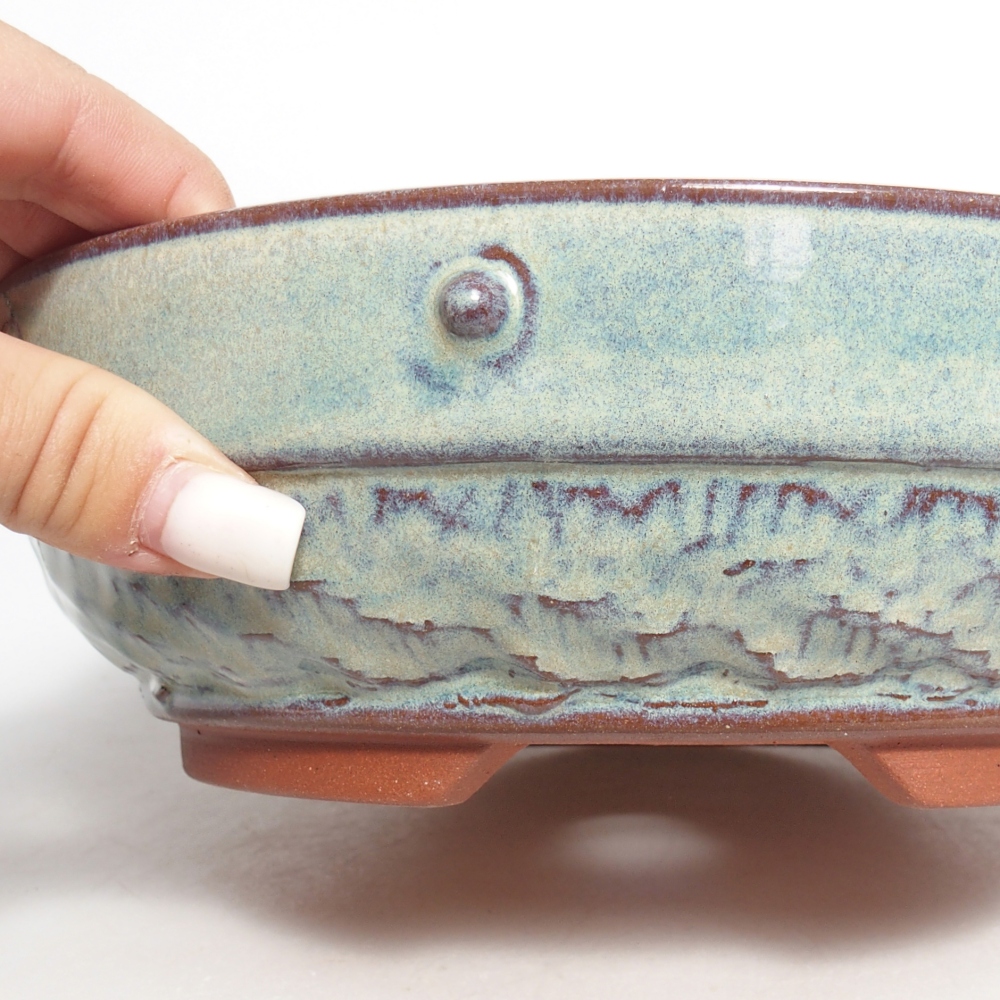 Bonsaischale aus Keramik 21 x 21 x 7 cm, grün
