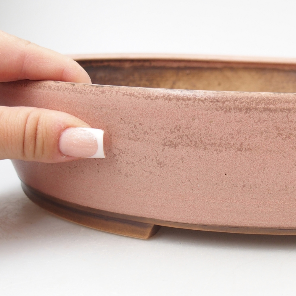 Bonsaischale aus Keramik 31,5 x 27,5 x 6 cm, rosa
