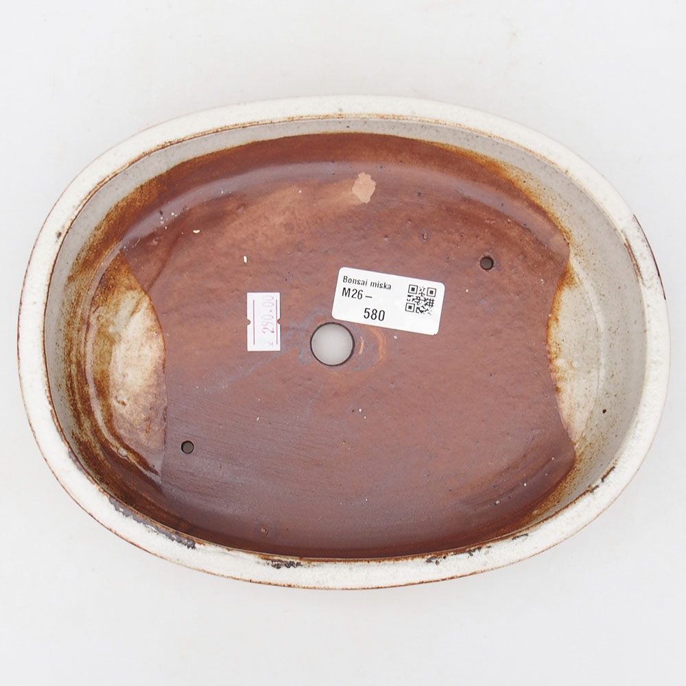 Bonsaischale aus Keramik 22 x 17 x 4 cm, weiß