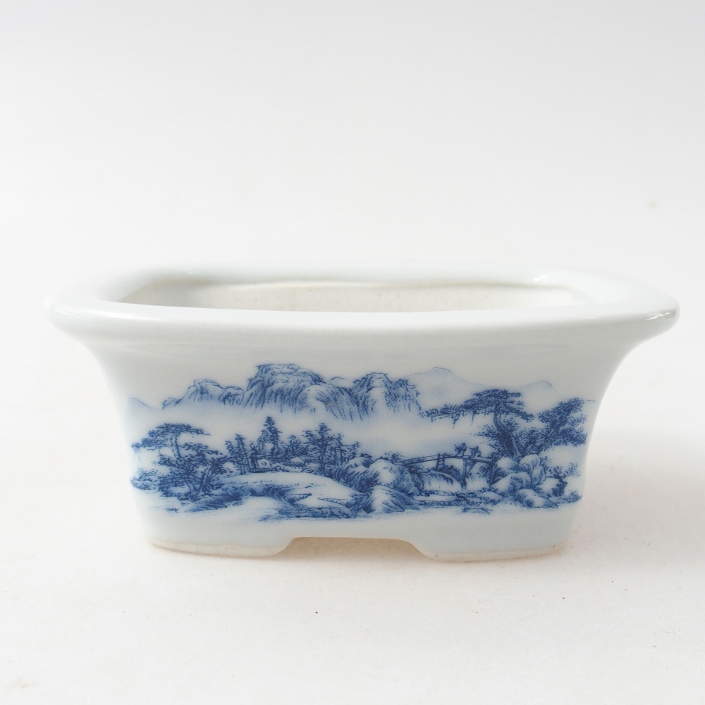 Mini-Bonsaischale 10 x 7,5 x 4 cm, Farbe weiß