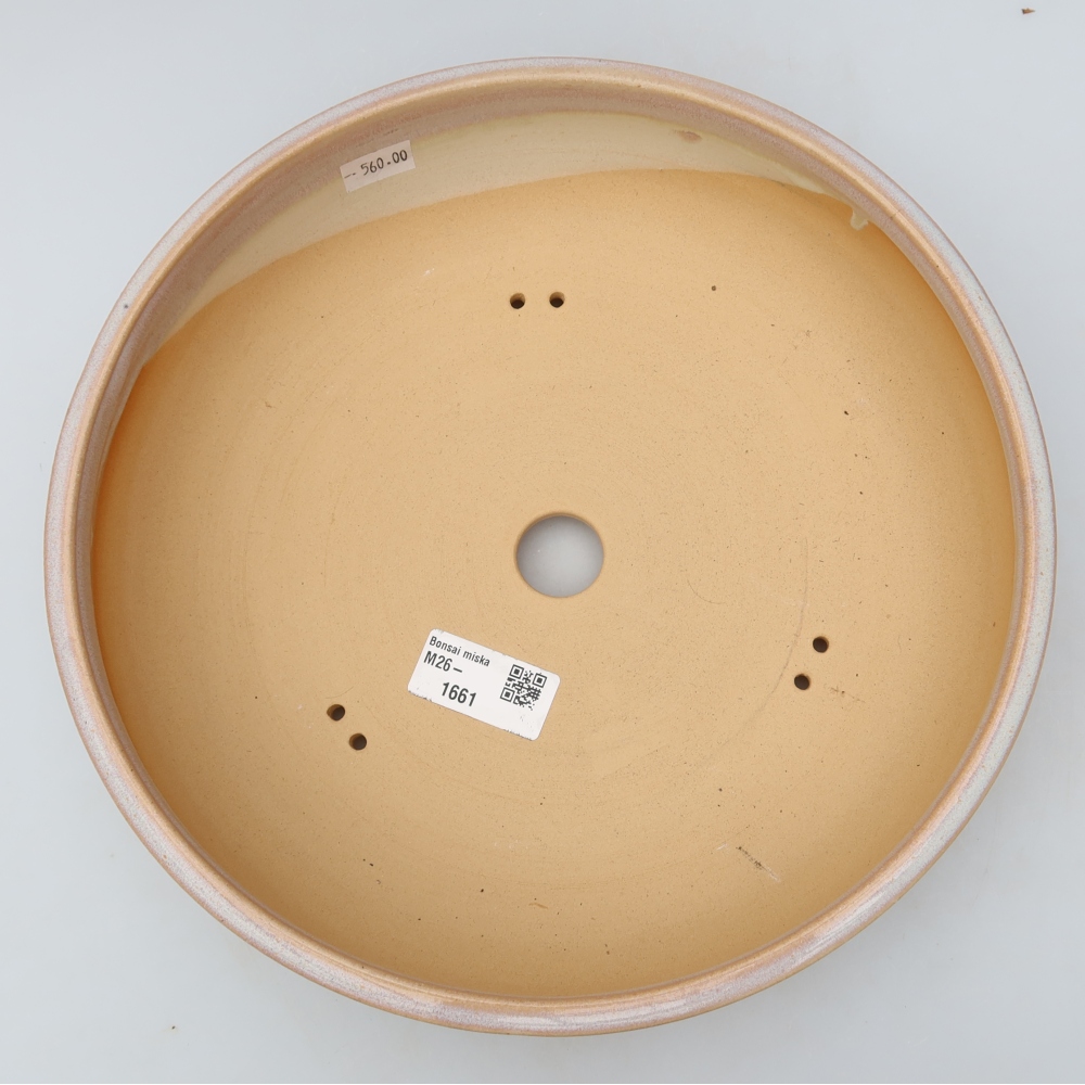 Keramik-Bonsai-Schale, 25,5 x 25,5 x 6,5 cm, Farbe: Beige