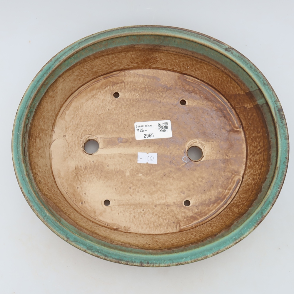 Keramik-Bonsai-Schale 27 x 24,5 x 6 cm, Farbe: grün