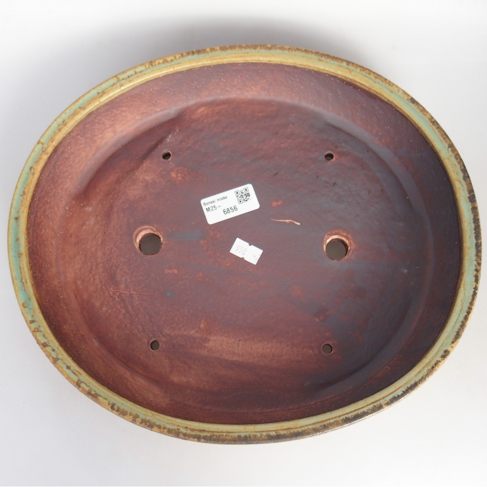 Bonsaischale aus Keramik 31,5 x 27,5 x 6,5 cm, grün