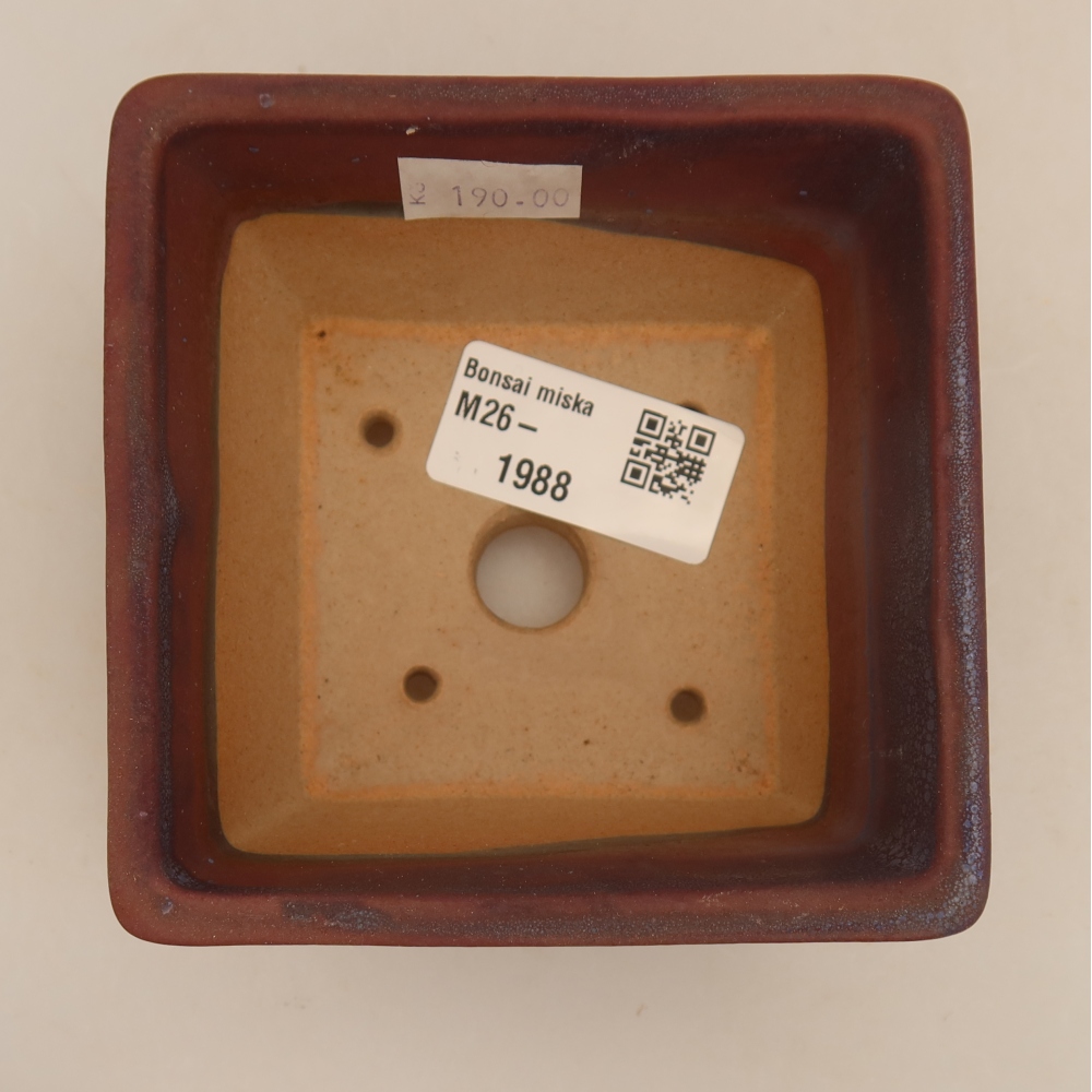 Keramik-Bonsai-Schale, 9,5 x 9,5 x 5,5 cm, Farbe: Violett