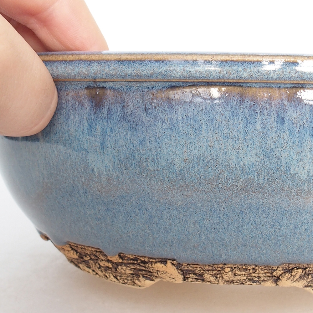 Bonsaischale aus Keramik 19 x 19 x 7 cm, Farbe blau