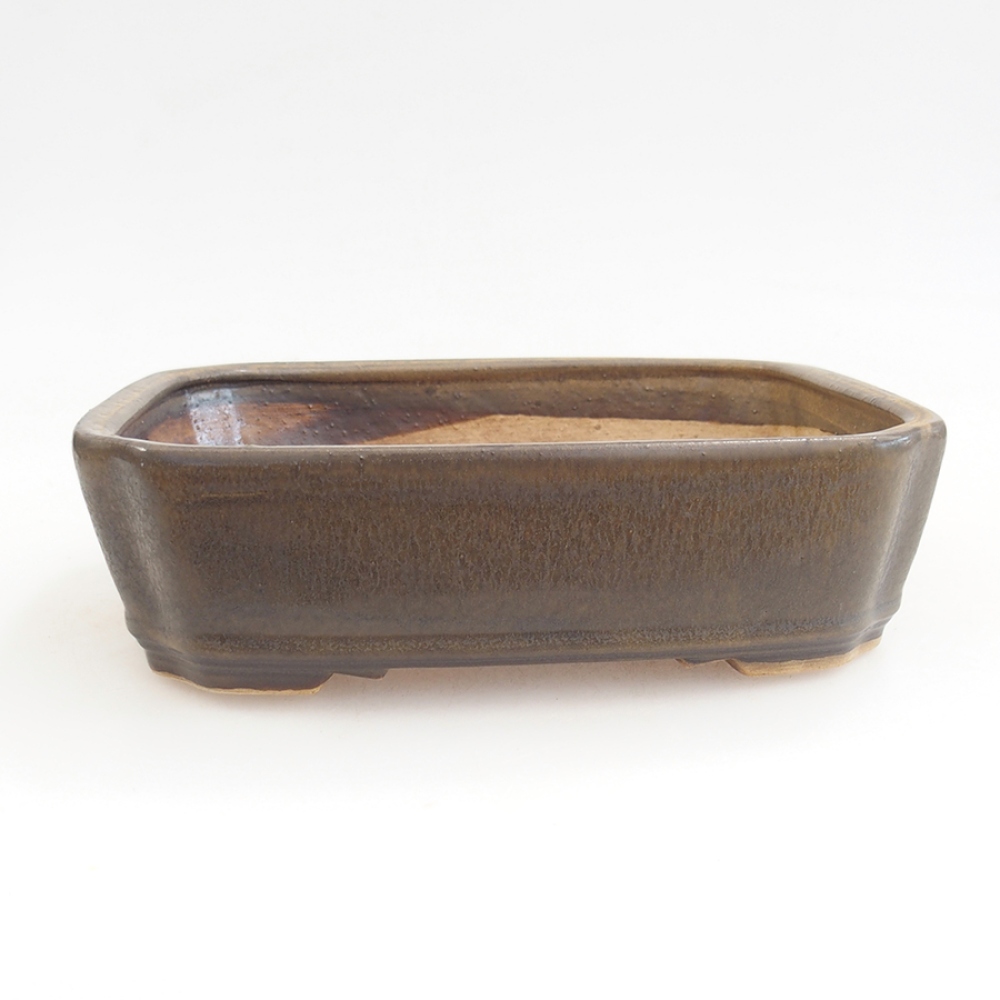 Bonsaischale aus Keramik 21 x 18 x 6 cm, braun