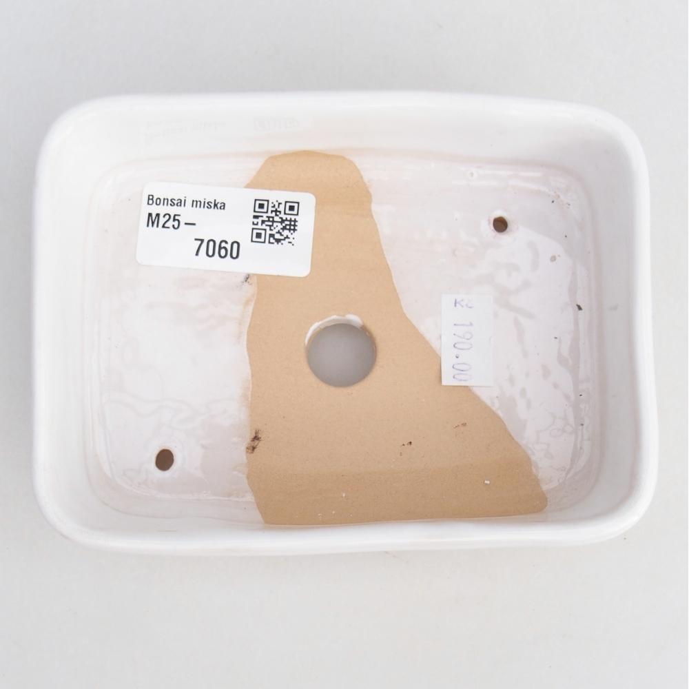Bonsaischale aus Keramik 12,5 x 9,5 x 3,5 cm, Farbe weiß