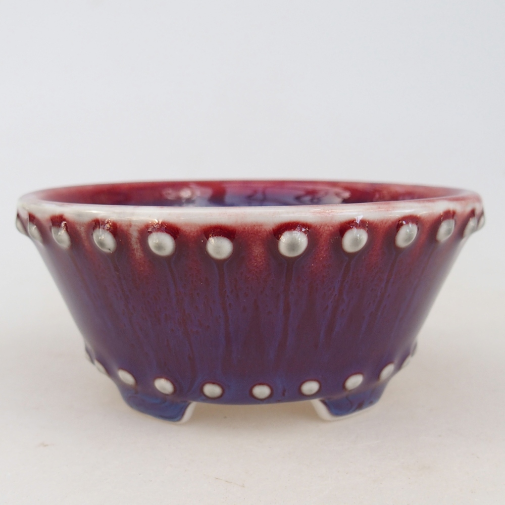 Bonsaischale aus Keramik 10,5 x 10,5 x 5 cm, Farbe lila