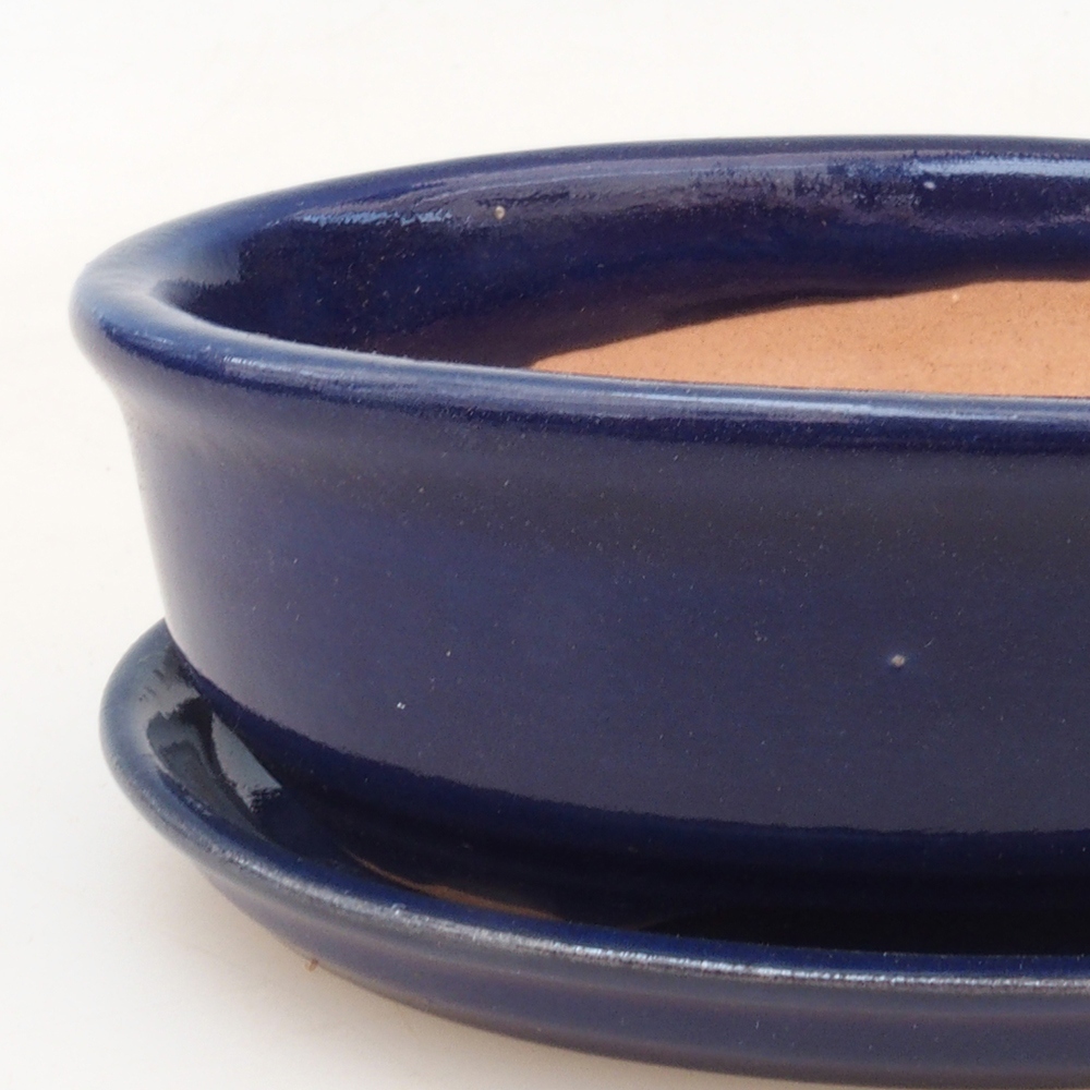 Bonsaischale + Untertasse H04 - blau