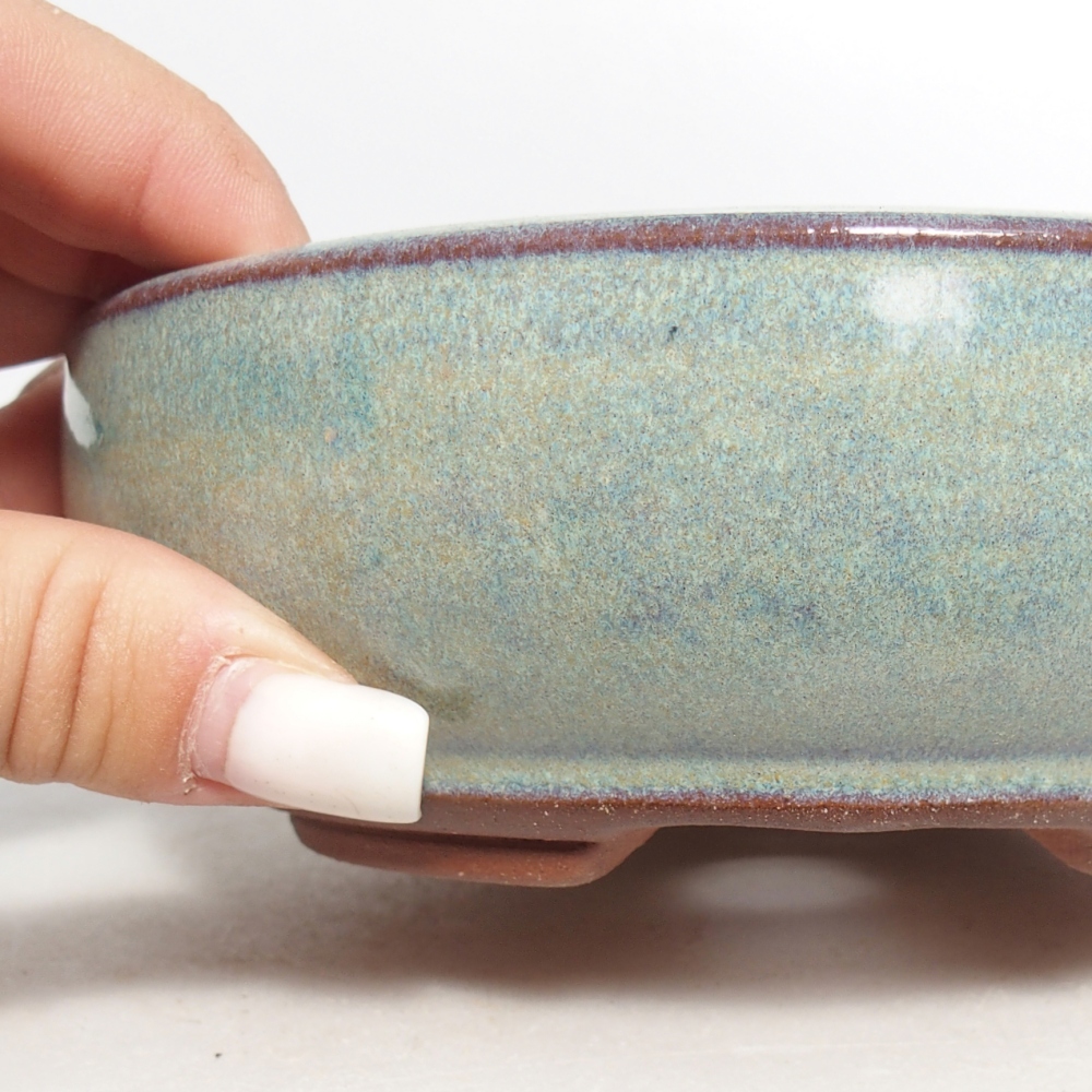 Bonsaischale aus Keramik 14,5 x 14,5 x 5 cm, grün