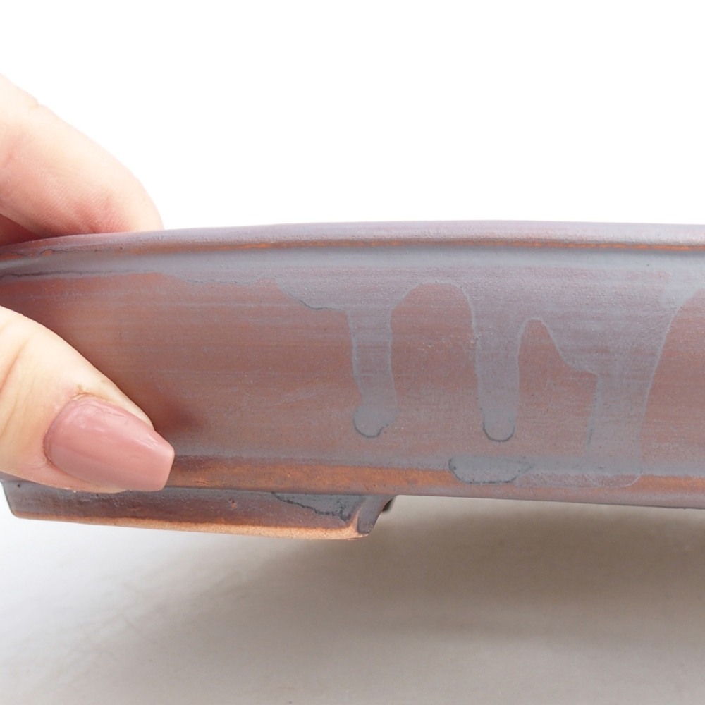 Bonsaischale aus Keramik 24,5 x 20 x 4 cm, metallfarben