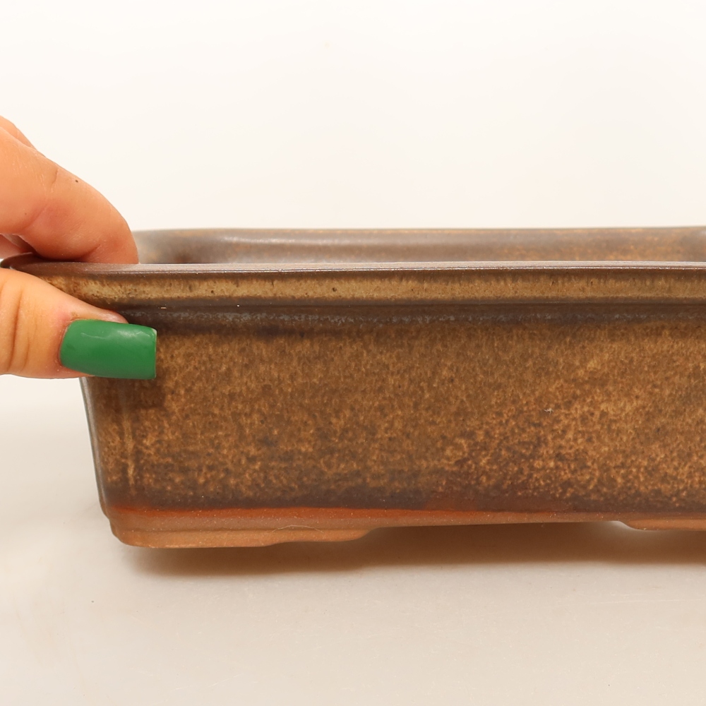 Keramikschale  20 x 15,5 x 6 cm, Farbe: braun