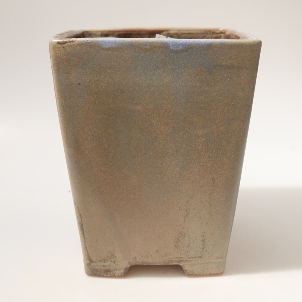 Keramik-Bonsai-Schale 15 x 15 x 19,5 cm, Farbe: braun-blau