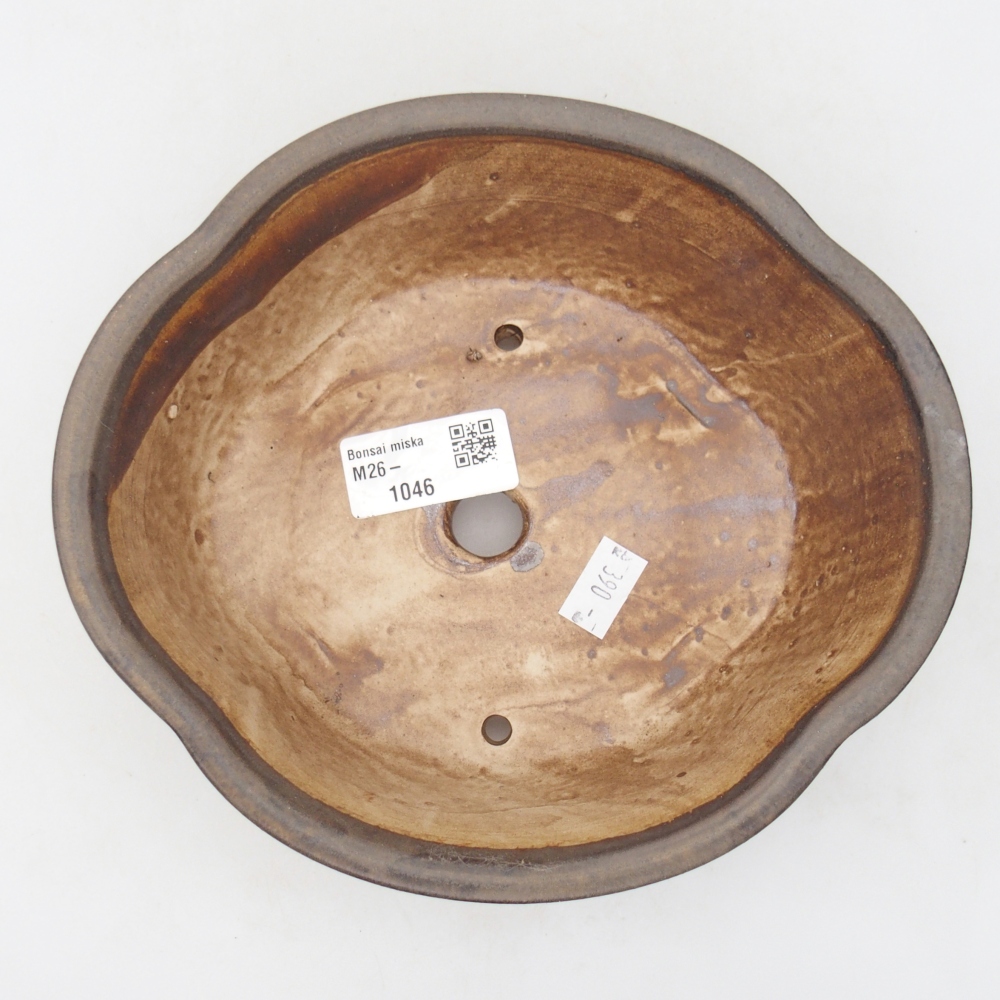 Bonsaischale aus Keramik 18,5 x 17 x 6 cm, braun