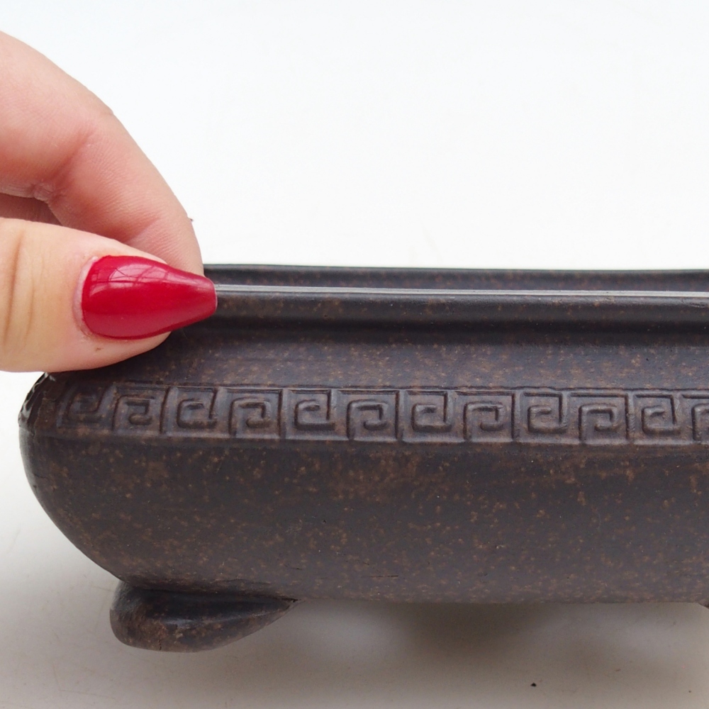 Bonsaischale aus Keramik 14,5 x 10 x 5,5 cm, Farbe bräunlich ocker