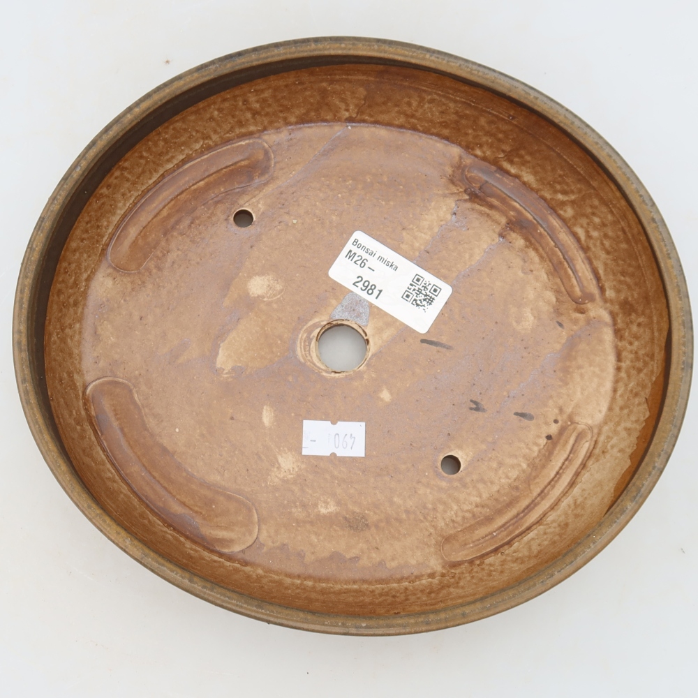 Bonsaischale aus Keramik 21 x 19 x 4,5 cm, braun