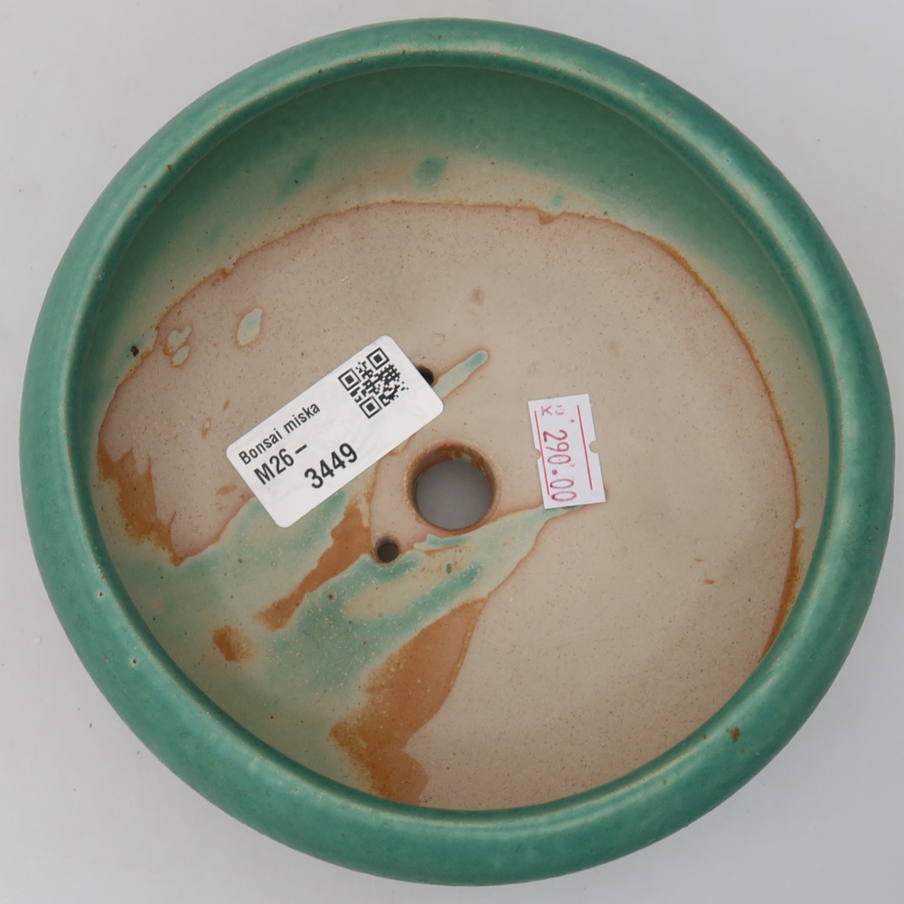 Keramik-Bonsai-Schale 15 x 15 x 6,5 cm, Farbe: grün
