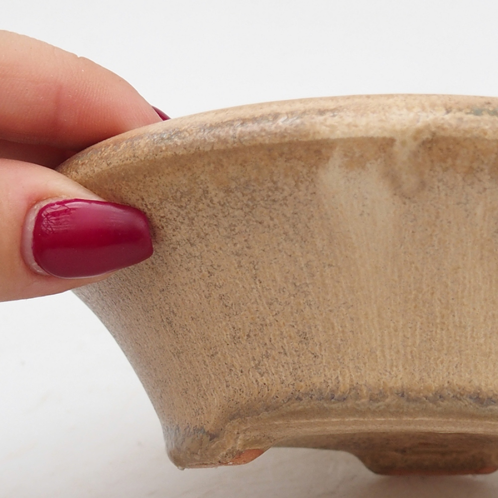Bonsaischale aus Keramik 13,5 x 13,5 x 4,5 cm, Farbe beige