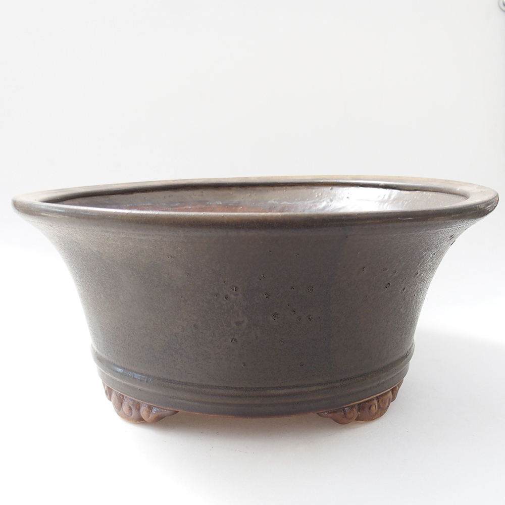 Bonsaischale aus Keramik 29 x 29 x 12 cm, braun