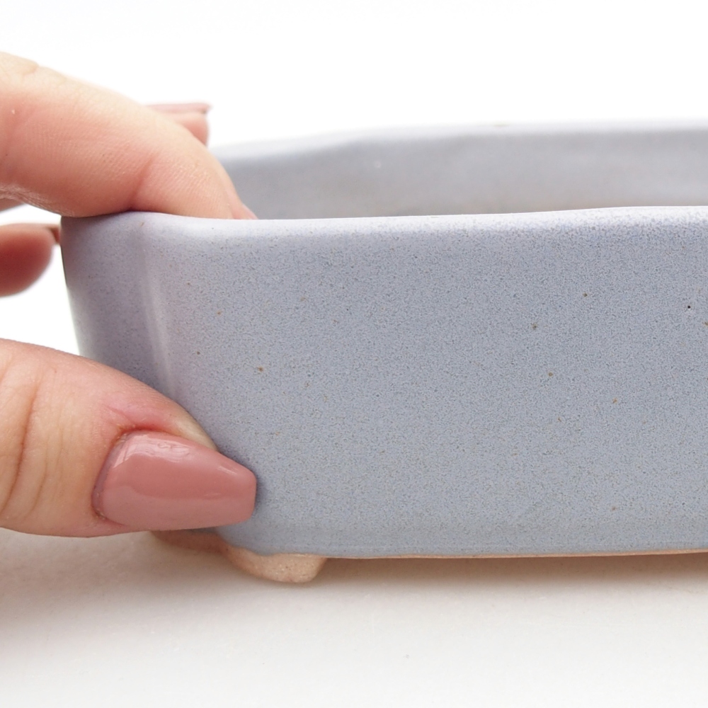 Bonsaischale aus Keramik 15,5 x 11,5 x 4 cm, Farbe blau