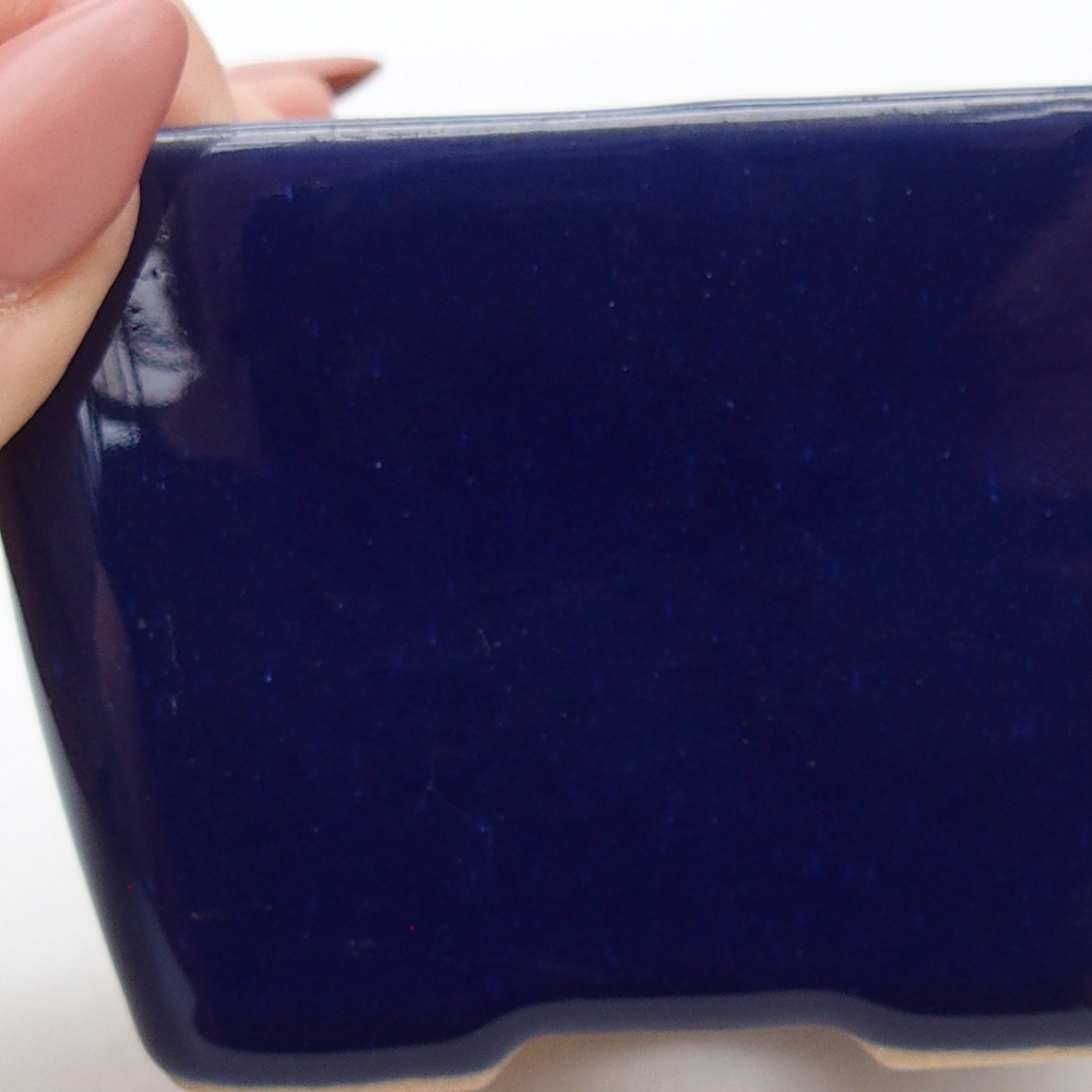 Bonsaischale aus Keramik 8,5 x 8,5 x 6 cm, Farbe blau