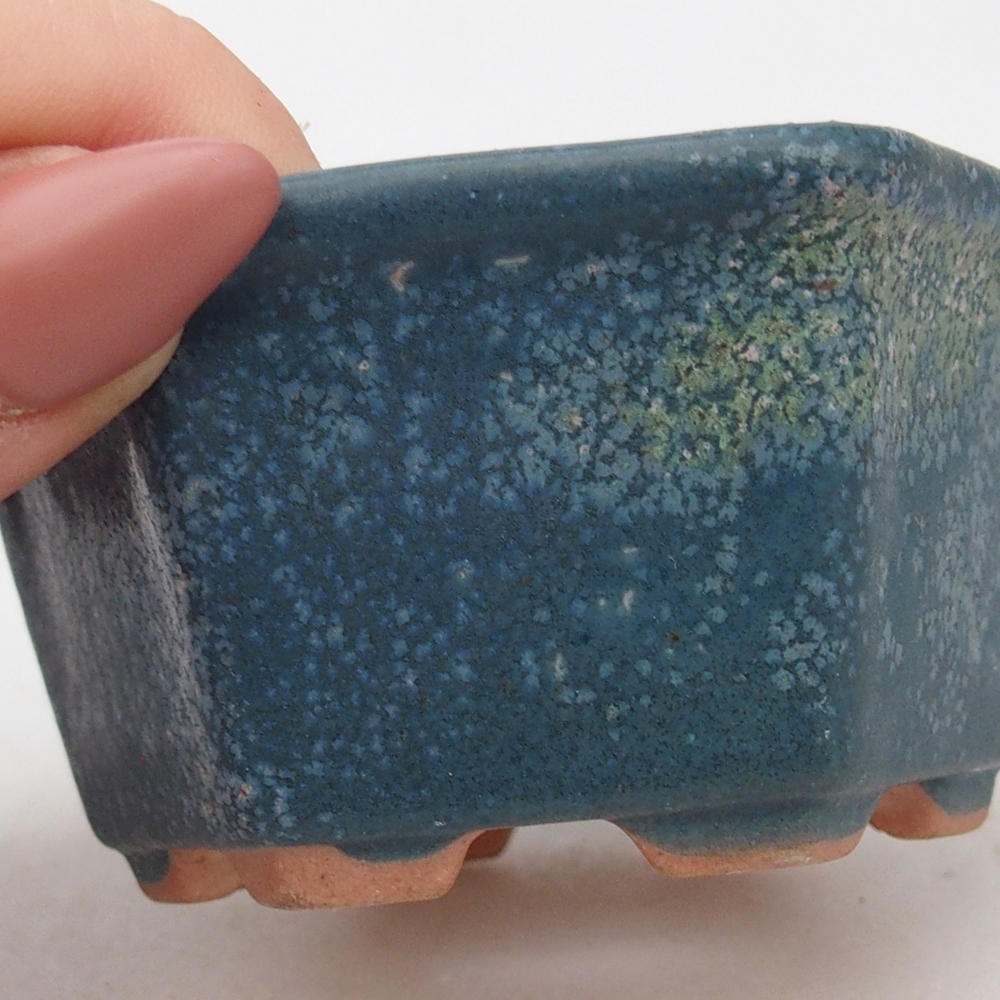 Bonsaischale aus Keramik 7,5 x 7 x 4 cm, Farbe blau