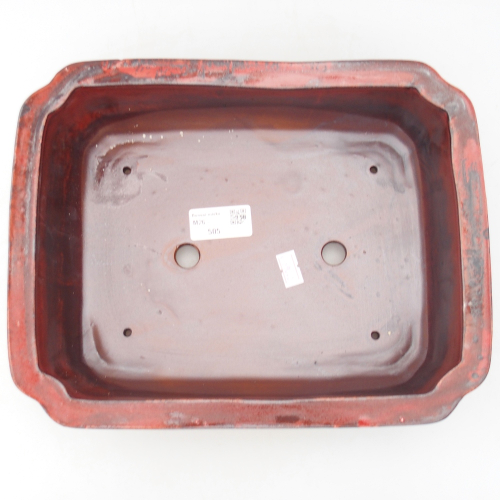 Bonsaischale aus Keramik 28 x 22 x 7 cm, Farbe rot
