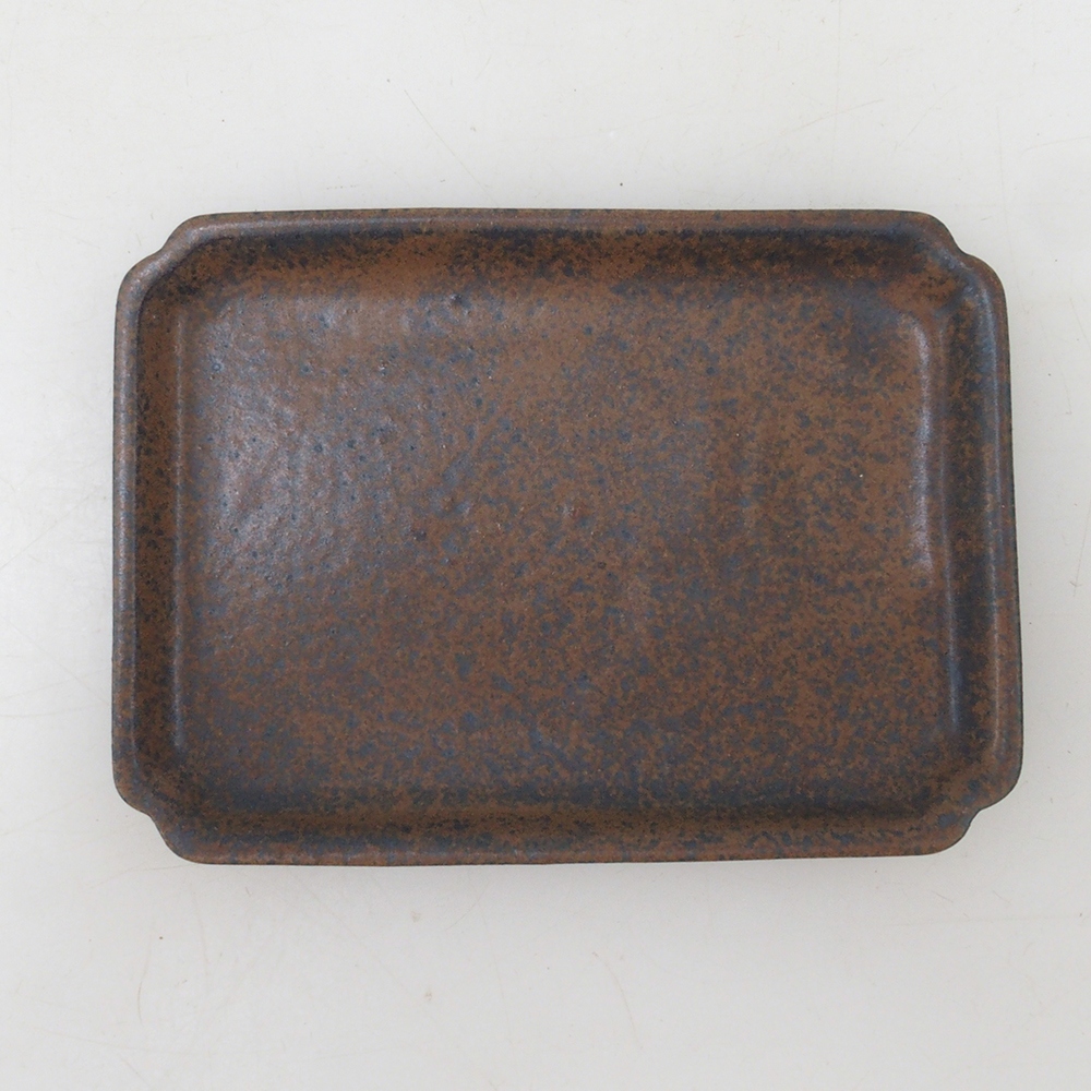 Rechteckige Bonsaischale D5-S - 11,5 x 8,5 x 1 cm - braun