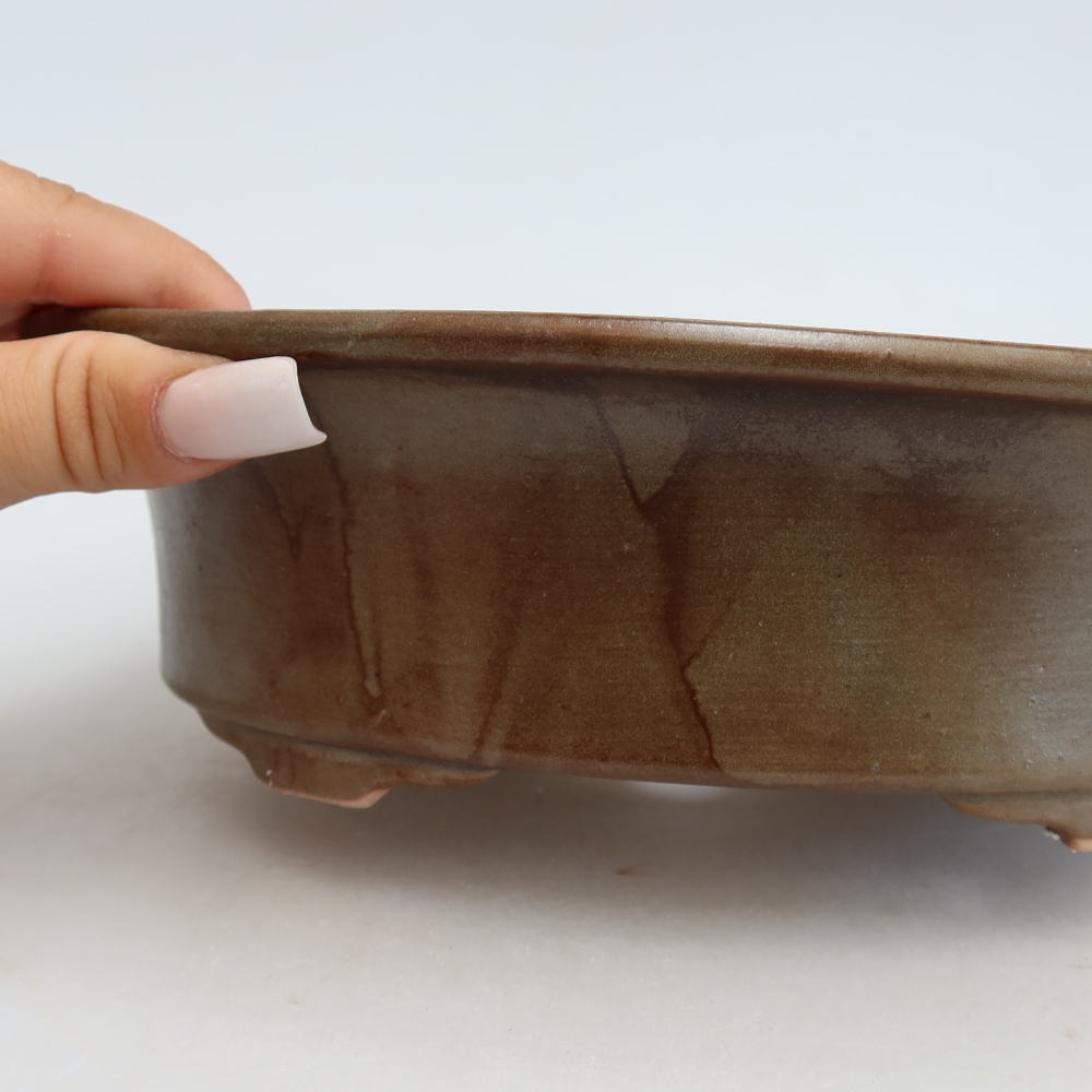 Keramik-Bonsai-Schale, 22 x 17,5 x 6,5 cm, Farbe: Braun