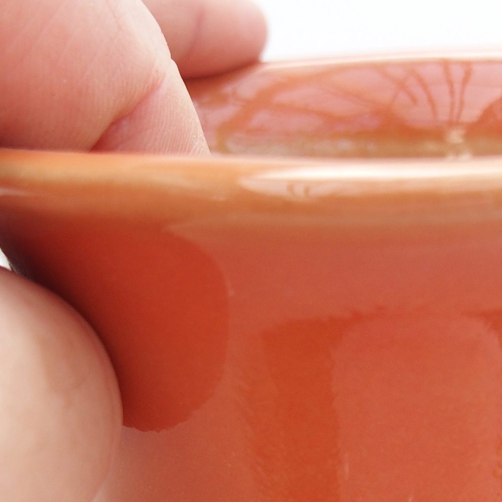 Bonsaischale aus Keramik 9 x 9 x 5 cm, orange