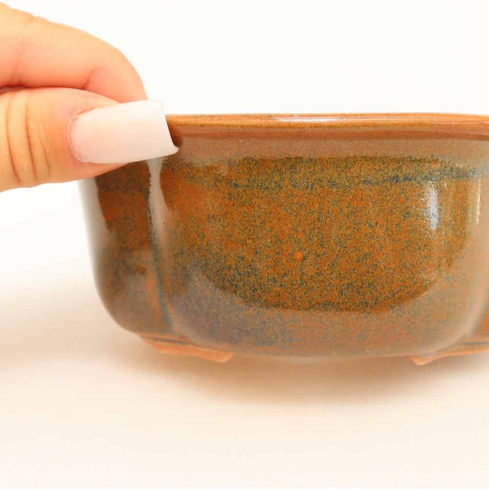 Keramik-Bonsai-Schale 13,5 x 11 x 6 cm, Farbe: braun