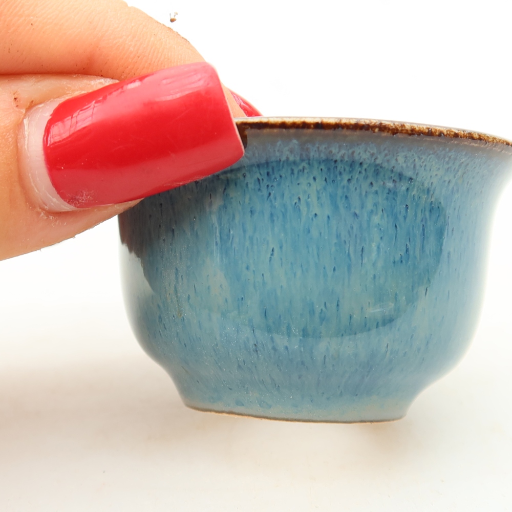 Keramik-Bonsai-Schale 5,5 × 5 × 3 cm, Farbe: blau