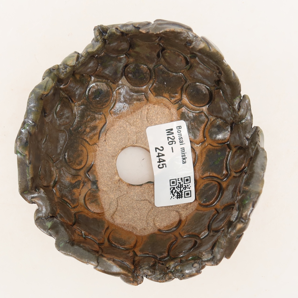 Keramikschale  10,5 x 10 x 7,5 cm, Farbe: braun-grün