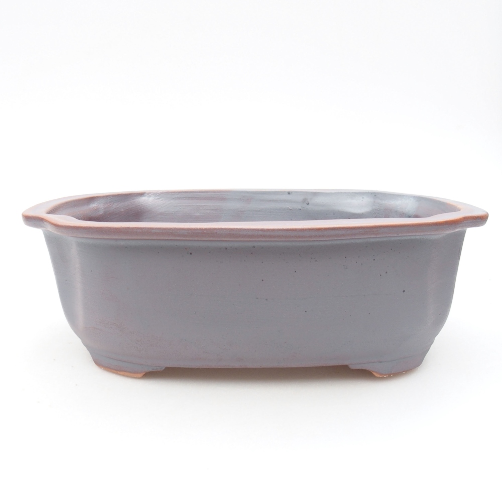 Bonsaischale aus Keramik 22,5 x 17,5 x 7,5 cm, metallfarben