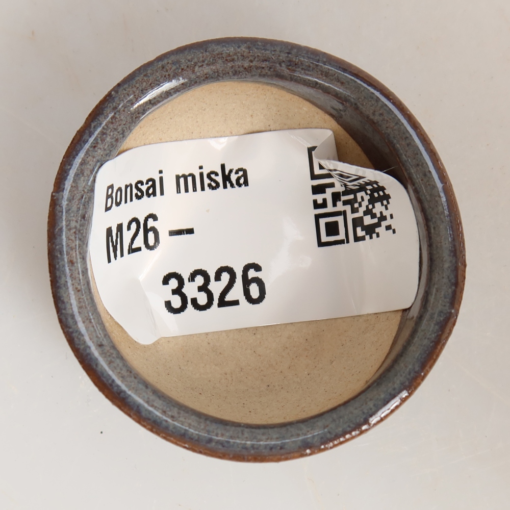 Keramik-Bonsai-Schale, 4 x 4 x 2 cm, Farbe: grau