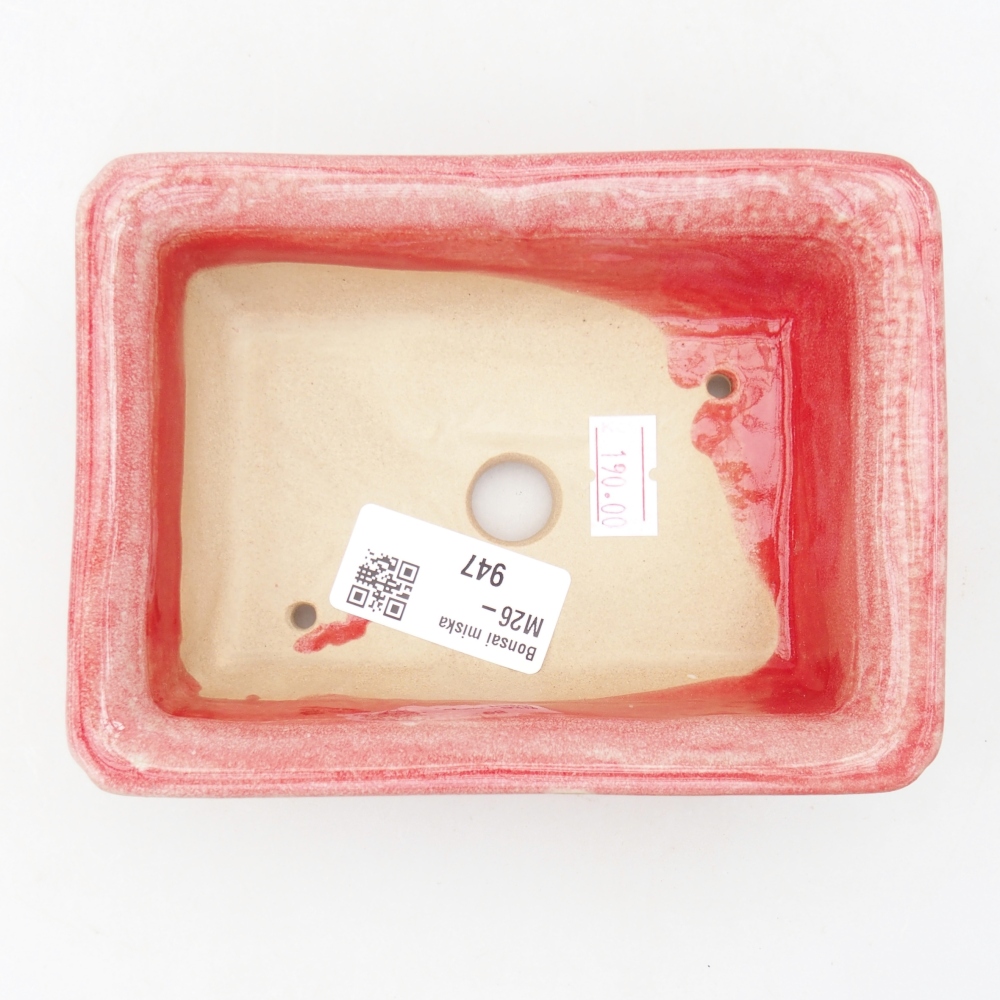 Bonsaischale aus Keramik 13,5 x 10 x 4 cm, Farbe rot