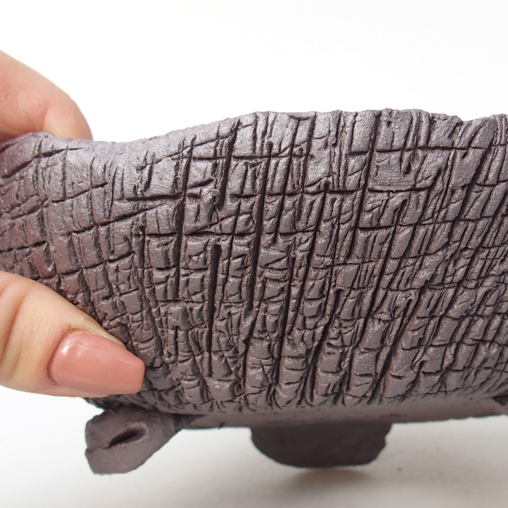 Bonsaischale aus Keramik 17 x 16,5 x 6 cm, metallfarben